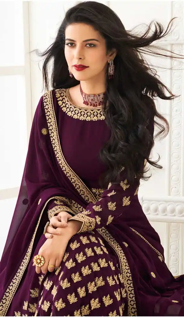 Wine Color Net Heavy Designer Bridal Pakistani Salwar Suit -9965116656