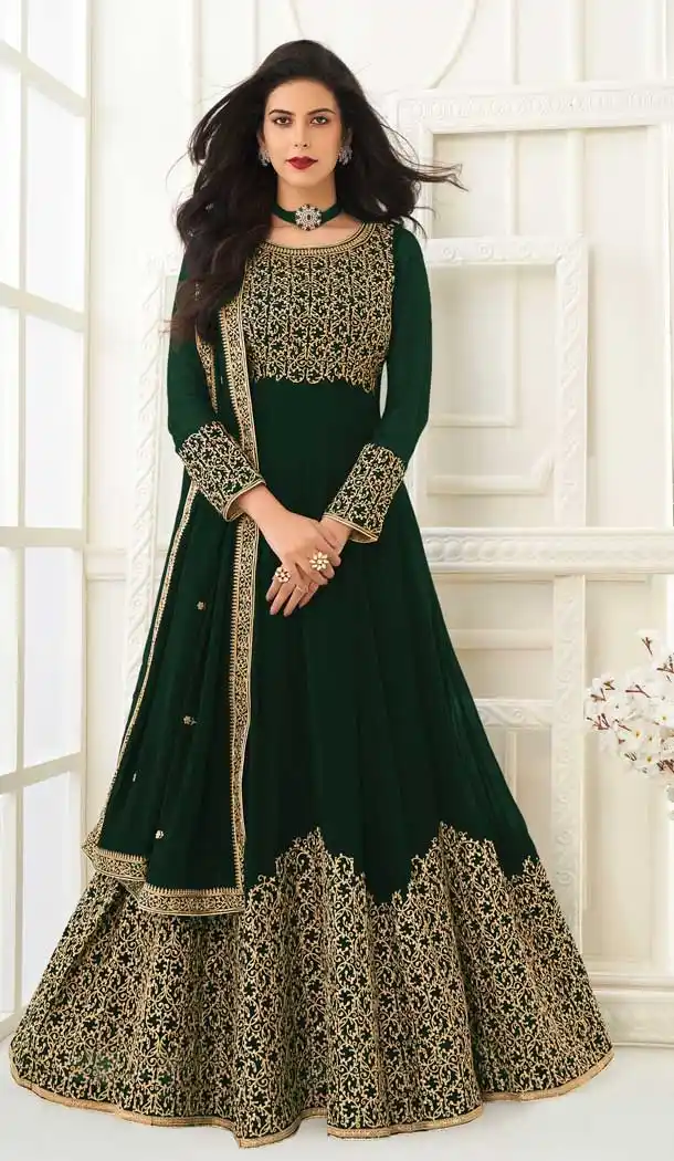 Dark Green Color Net Heavy Designer Bridal Pakistani Salwar Suit -9965116657