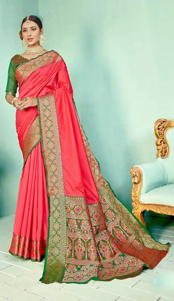 Gajari Color Paithani Pallu Soft Silk Designer Party Wear Sarees -021117365