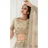 jacket style net lehenga choli with dupatta -033117481