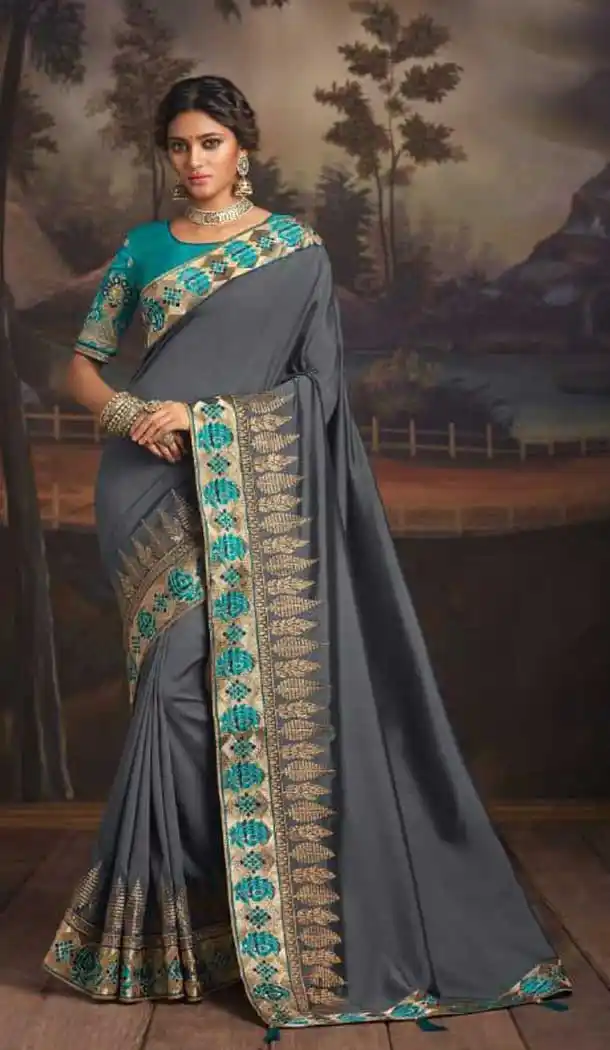 wedding saree blouse embroidery designs -056117641
