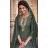 heavy chinon silk palazzo kurti suit -071117752