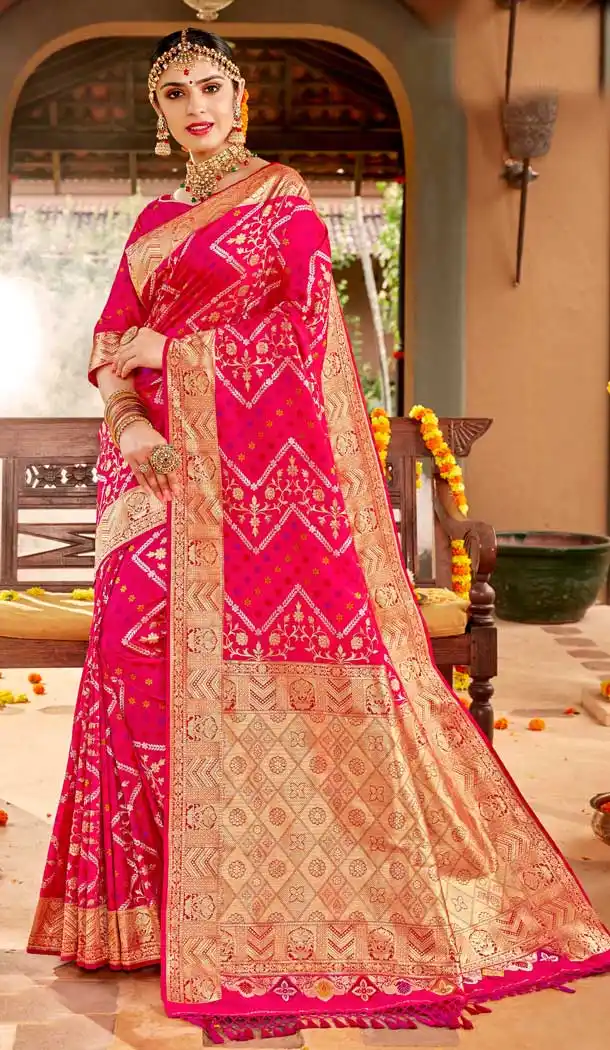 Pink Color Silk Designer Traditional Party Wear Saree Blouse -122118183
