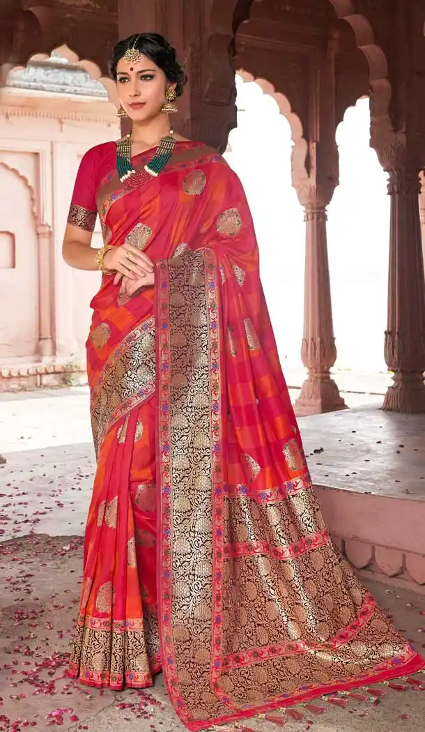 Pink Color Silk Designer Traditional Party Wear Saree Blouse -123118192