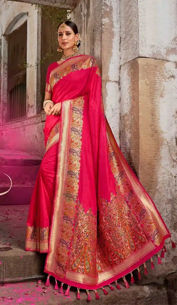 Pink Color Silk Designer Traditional Party Wear Saree Blouse -123118200