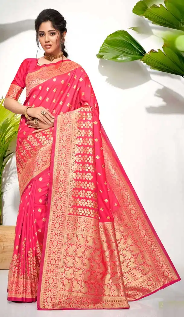 Light Pink Color Soft Jacquard Silk Designer Classic Wear Saree Blouse -190118818