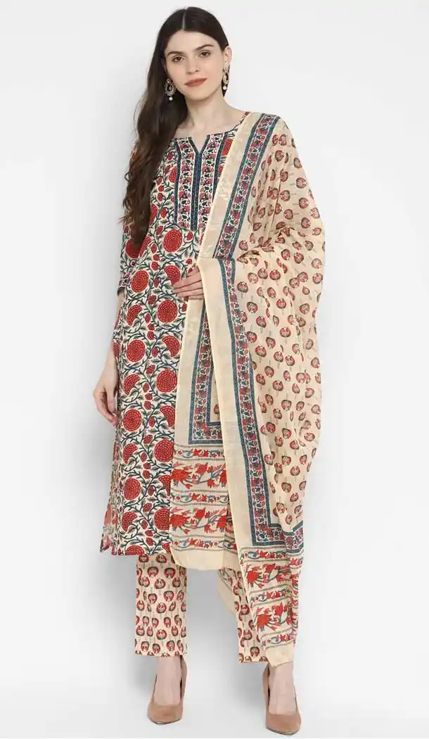 Ethnic Off White Color Cotton Readymade Casual Party Wear Kurti -224119275