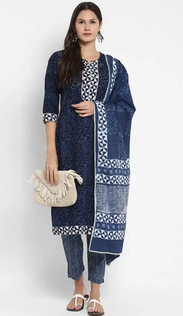 Magnificient Blue Color Cotton Readymade Casual Party Wear Kurti -224119280