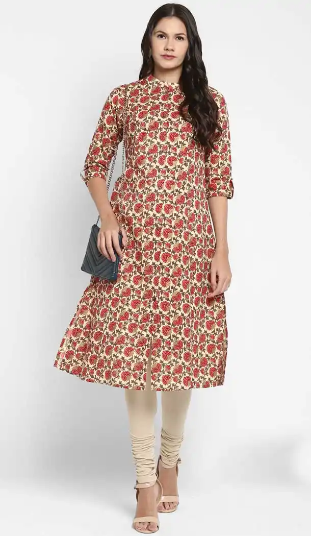Cream Color Cotton Readymade Summer Casual Party Wear Kurti -225119298