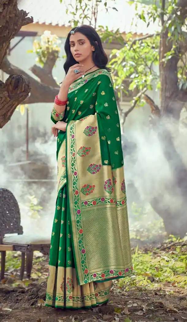 Green Color Art Silk Traditional Party Wear Saree Blouse -200118905
