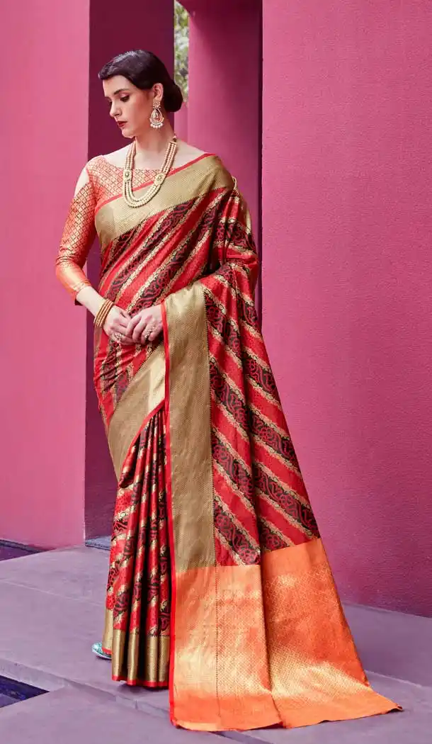 patola silk traditional saree golden -250119417