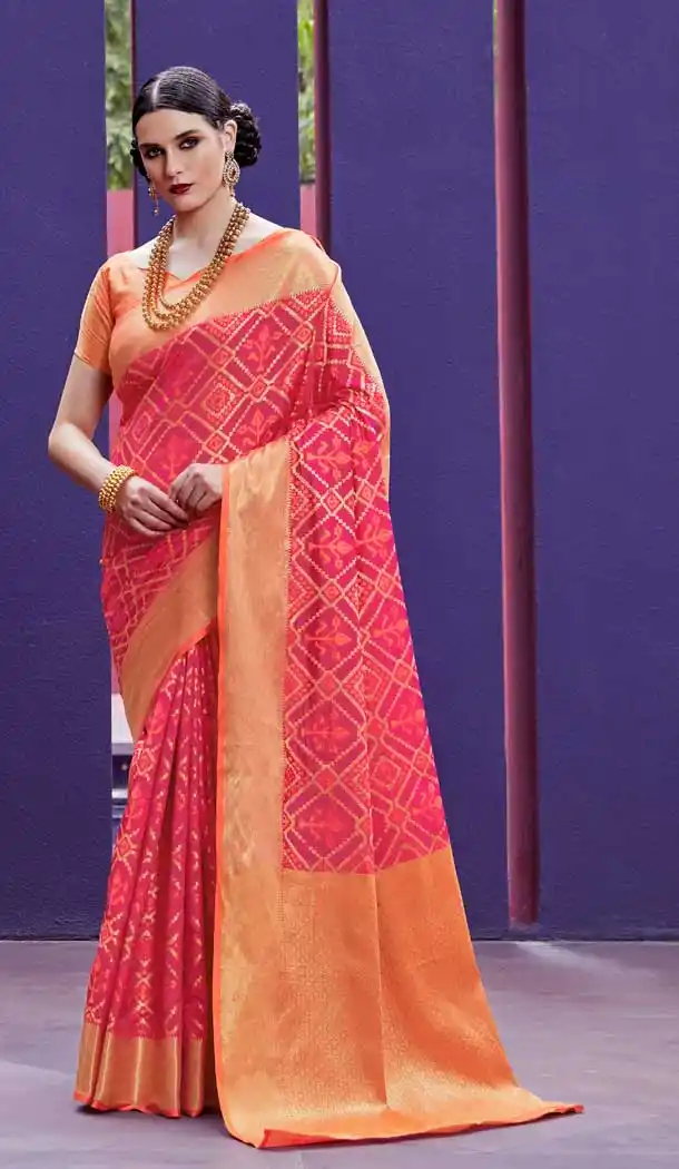 patola art silk traditional sarees usa -250119421