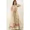 Creem Color Satin Silk Designer Bridal Mehendi Sangeet Wear Lehenga Choli -AC86205421