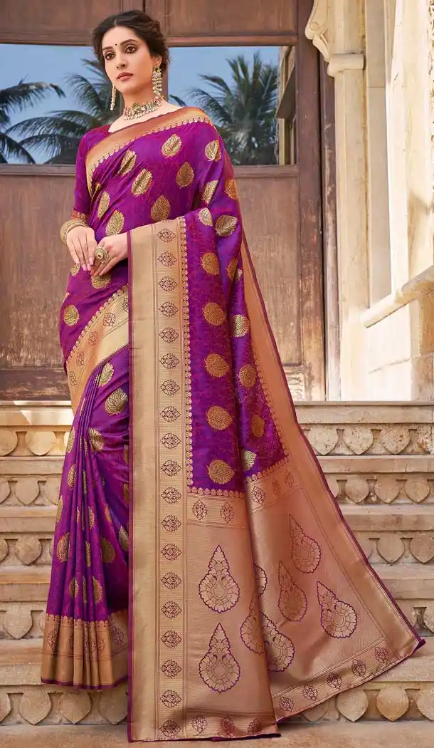 Violet Color Art Silk Designer Classic Traditional Wear Saree Blouse -291119762