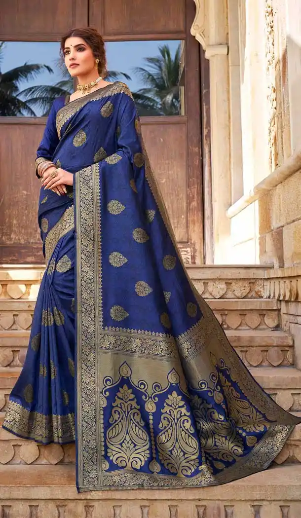 Blue Color Art Silk Designer Classic Traditional Wear Saree Blouse -291119763