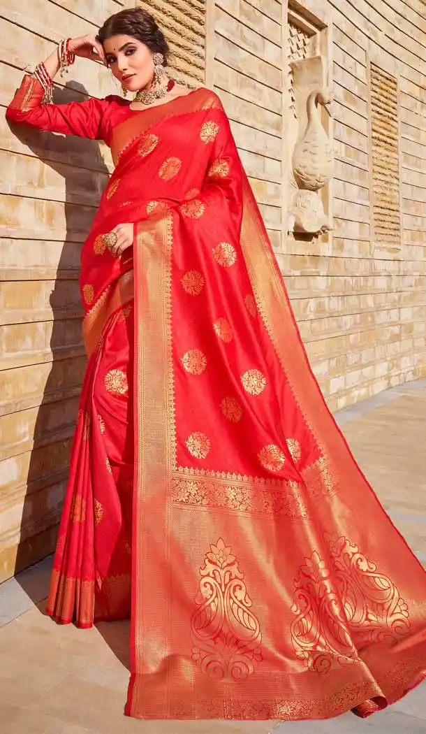 Red Color Art Silk Designer Classic Traditional Wear Saree Blouse -291119764