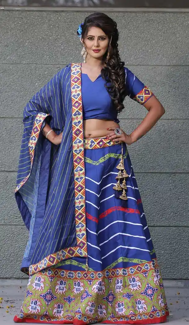 Charming Blue Color Killer Silk Patola Printed Traditional Party Wear Lehenga Choli -86915918