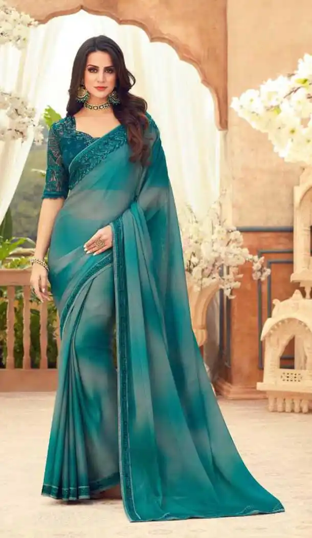 designer chiffon party wear saree online -347120160