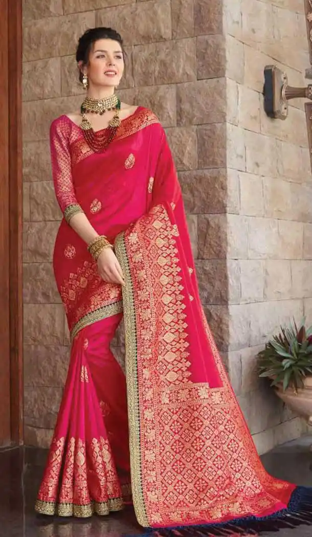 Pink Color Silk Heavy Designer Traditional Wear Saree Blouse -350120184