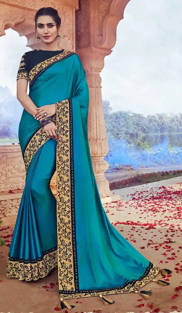 wedding silk embroidered saree price qatar -427120943