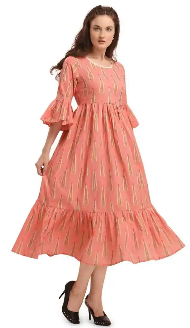Pink Color Cotton Blend Casual Office Wear Ready Made Kurtis Top -455121296