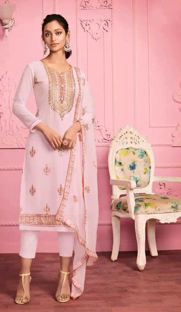 Light Pink Color Alizeh Georgette Evening Party Wear Salwar Suit -458121328