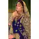 Blue Color Heavy Velvet Heavy Designer Bridal Wear Lehenga Choli -529122002