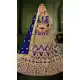 Blue Color Heavy Velvet Heavy Designer Bridal Wear Lehenga Choli -529122002