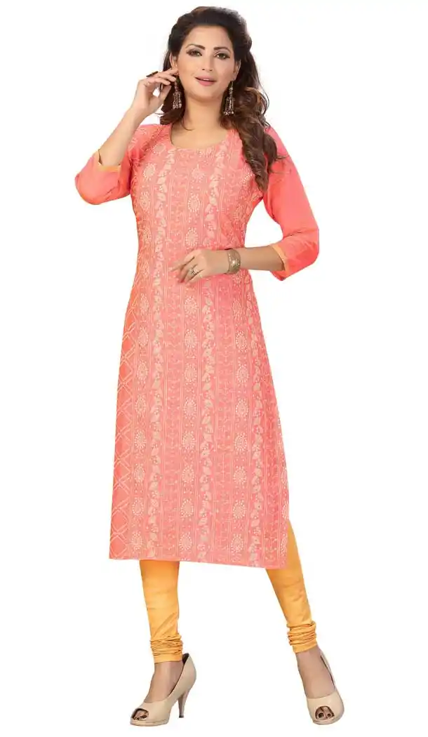 Peach Color Chanderi Embroidered Readymade Designer Salwar Kameez -573122449