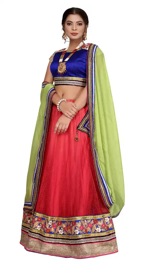 Red Color Net Embroidery Designer Traditional Party Wear Lehenga Choli -88977633