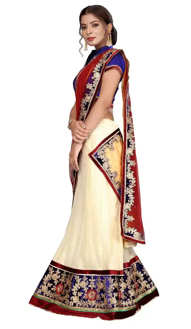 Off White Color Net Embroidery Designer Traditional Party Wear Lehenga Choli -88977634