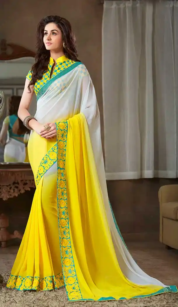 Multi Color Georgette Designer Casual Party Wear Saree Blouse -604122673
