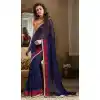georgette casual saree with printed blouse -604122677