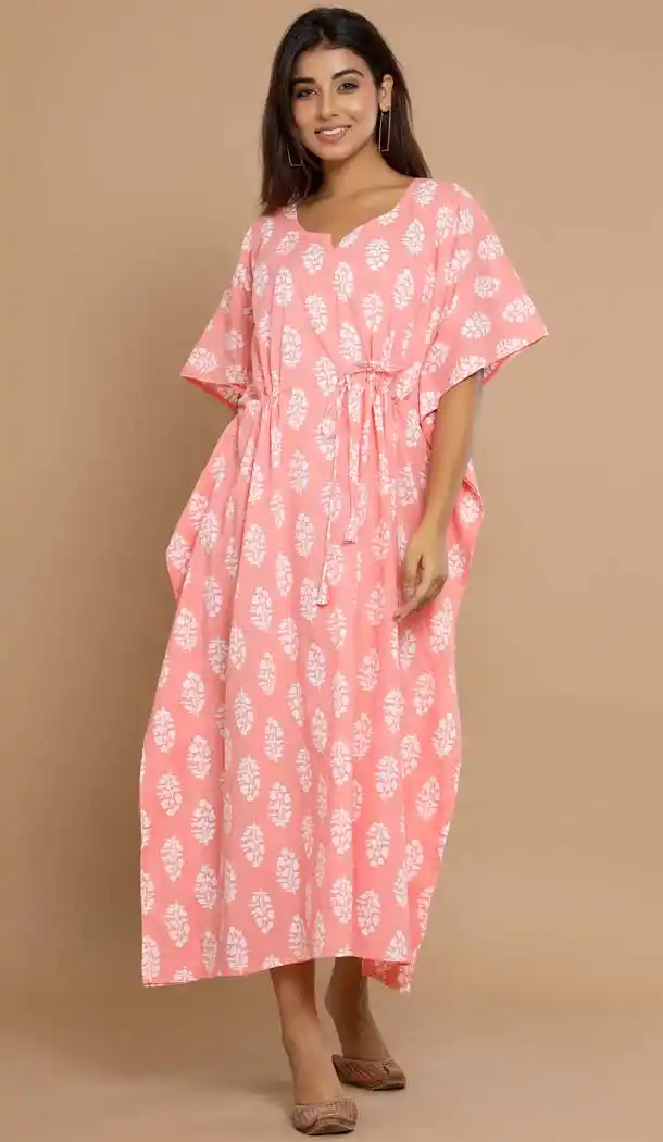 Peach Color Cotton Designer Casual Wear Readymade Kaftan Kurti -629122951