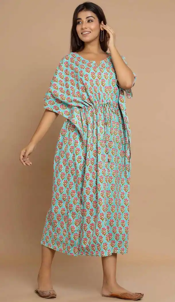 Sea Green Color Cotton Designer Casual Wear Readymade Kaftan Kurti -629122952
