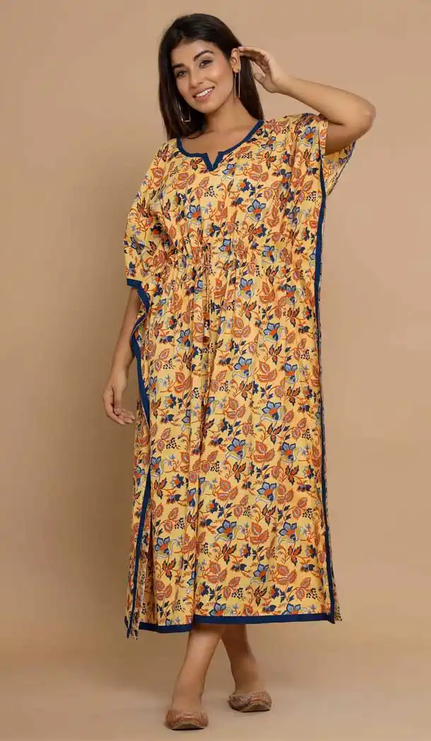 Chic Yellow Color Cotton Designer Casual Wear Readymade Kaftan Kurti -629122955