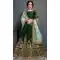Dark Green Color Tafeta Satin Silk Embroidery Bridal Wear Women Lehenga Choli -633122984
