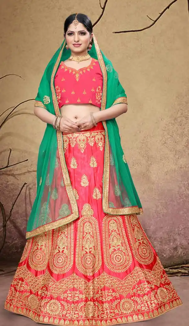 Pink Color Silk Blend Designer Traditional Wear Lehenga Choli -736124132