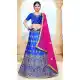Charming Blue Color Silk Blend Designer Traditional Wear Lehenga Choli -736124135