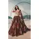 Brown Color Organza Printed Designer Party Wear Lehenga Choli -794124664