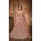 Blush Color Net Embroidered Designer Bridal Party Wear Lehenga Coli -802124742