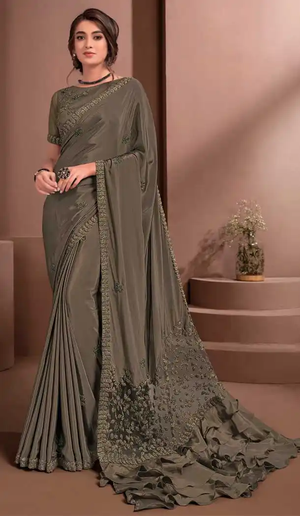 georgette saree with zari border online -1064126997