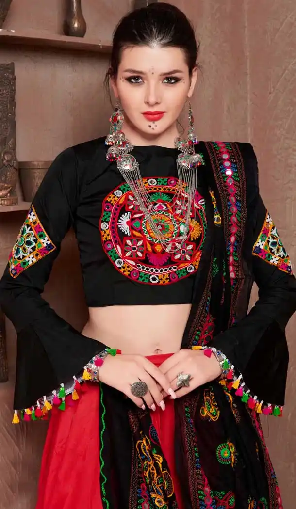 Red Color Cotton Designer Navratri Festive Special Lehenga Choli -1118127594