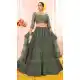 Khakhi Green Color Net Heavy Designer Bridal Wear Lehenga Choli -1088127331