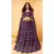 Brinjal Color Net Designer Bridal Wedding Wear Lehenga Choli -1128127666