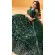 Green Color Net Designer Bridal Wedding Wear Lehenga Choli -1128127667