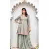 gold georgette sharara suits uk -1137127725