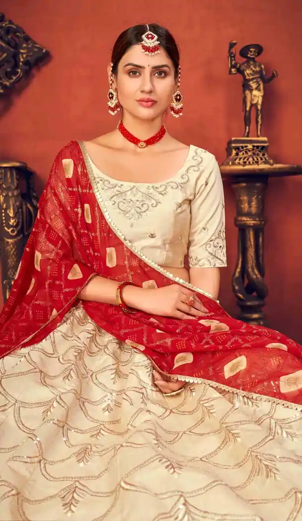 Beige Color Art Silk Traditional Party Wear Lehenga Choli -1151127856