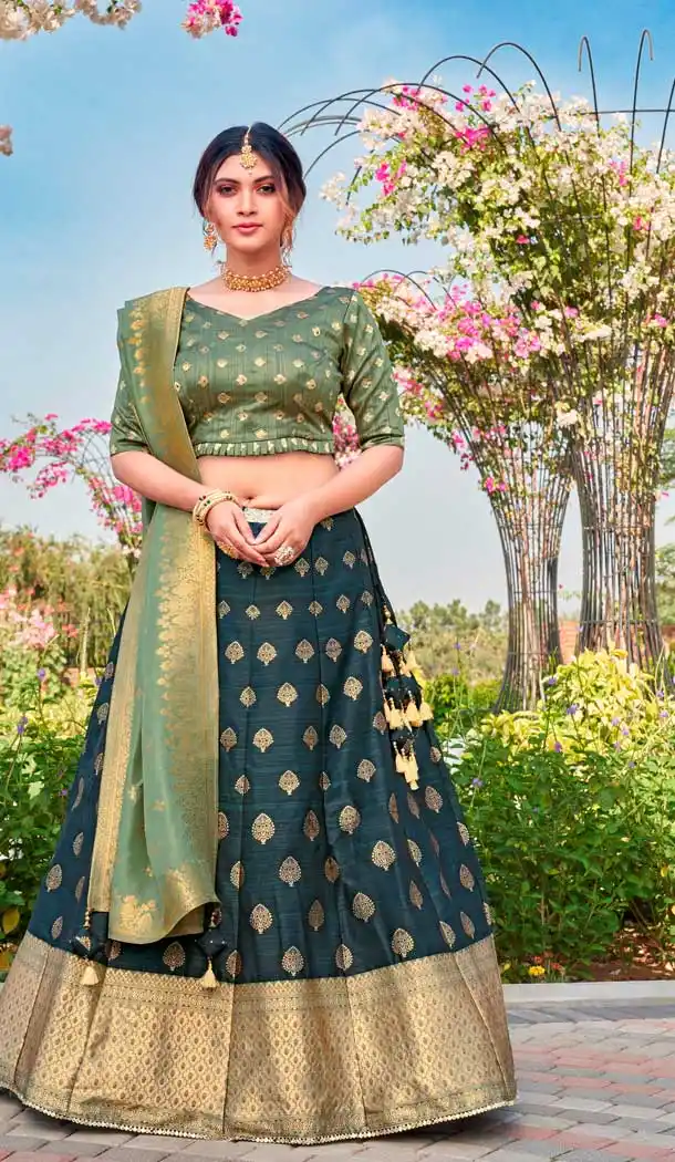 Multi Color Silk Designer Traditional Wear Lehenga Choli -1182128031