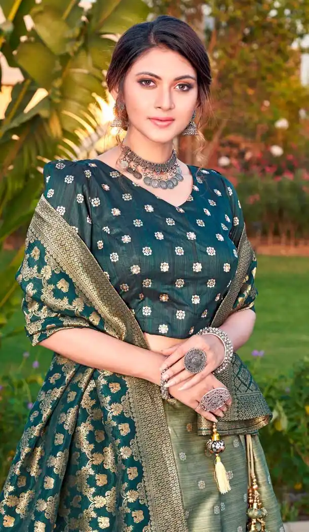 Sea Green Color Silk Designer Traditional Wear Lehenga Choli -1182128032